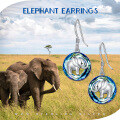 wholesale 925 Sterling Silver Blue Crystal Elephant Drop Earrings for Women  4cm Long-0-5