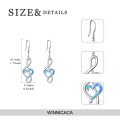 wholesale Rose Gold 925 Sterling Silver Heart Treble Clef Opal Drop Earrings Gift for Teachers and Dancers-0-7