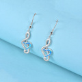 wholesale Rose Gold 925 Sterling Silver Heart Treble Clef Opal Drop Earrings Gift for Teachers and Dancers-0-10