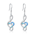 wholesale Rose Gold 925 Sterling Silver Heart Treble Clef Opal Drop Earrings Gift for Teachers and Dancers-0-13