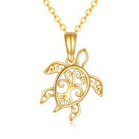 wholesale 14K Gold Sea Turtle Pendant Necklace for Women - Fine s- Gold Plated