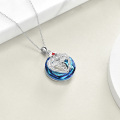 wholesale 925 Sterling Silver Heart-Shaped Caduceus Angel Wing Pendant Necklace for Nurses-0-10