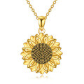 wholesale 925 Sterling Silver Gold Plated Sunflower Pendant Necklace s for Women-0-0