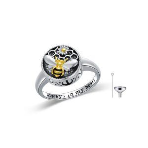 Sterling Silver Bee Urn Rings-0