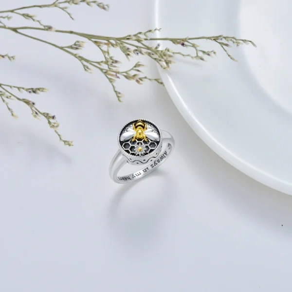 Sterling Silver Bee Urn Rings-3