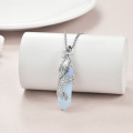 wholesale 925 Sterling Silver Opalite Crystal Phoenix Dragon Pendant Necklace for Women Men  48cm Chain Length-0-3