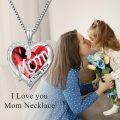 wholesale 925 Sterling Silver Red Crystal Heart Pendant Necklaces for Mother's Day Gifts-0-4