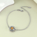 wholesale 925 Sterling Silver Daisy Flower Urn Keepsake Memorial Bracelet with Funnel and Spatula Set-0-4