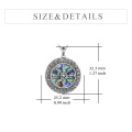 wholesale 925 Sterling Silver Vegvisir Norse Amulet Abalone Shell Pendant Necklace-0-1