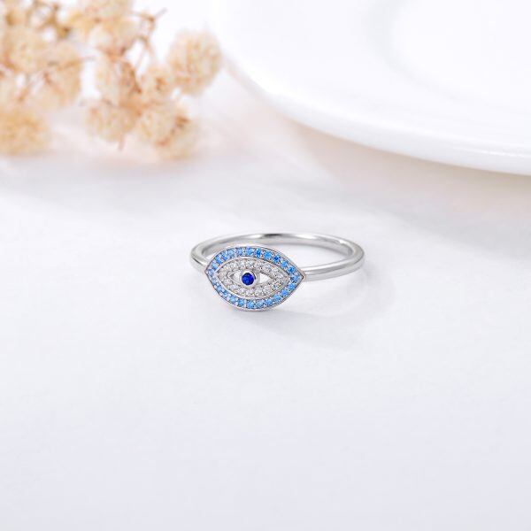 Sterling Silver Evil Eye Unique Rings-3