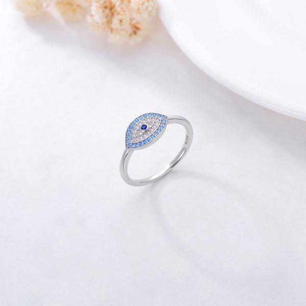 Sterling Silver Evil Eye Unique Rings-4