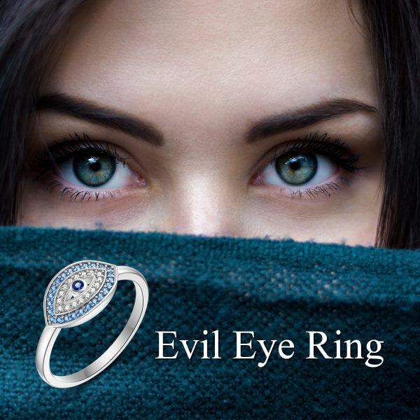 Sterling Silver Evil Eye Unique Rings-5