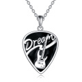 wholesale 925 Sterling Silver Dream Guitar Music Pendant Necklace Gift for Players Lover-0-0
