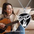 wholesale 925 Sterling Silver Dream Guitar Music Pendant Necklace Gift for Players Lover-0-5
