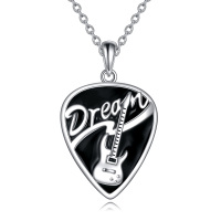 wholesale 925 Sterling Silver Dream Guitar Music Pendant Necklace Gift for Players Lover- Rhodium Plated