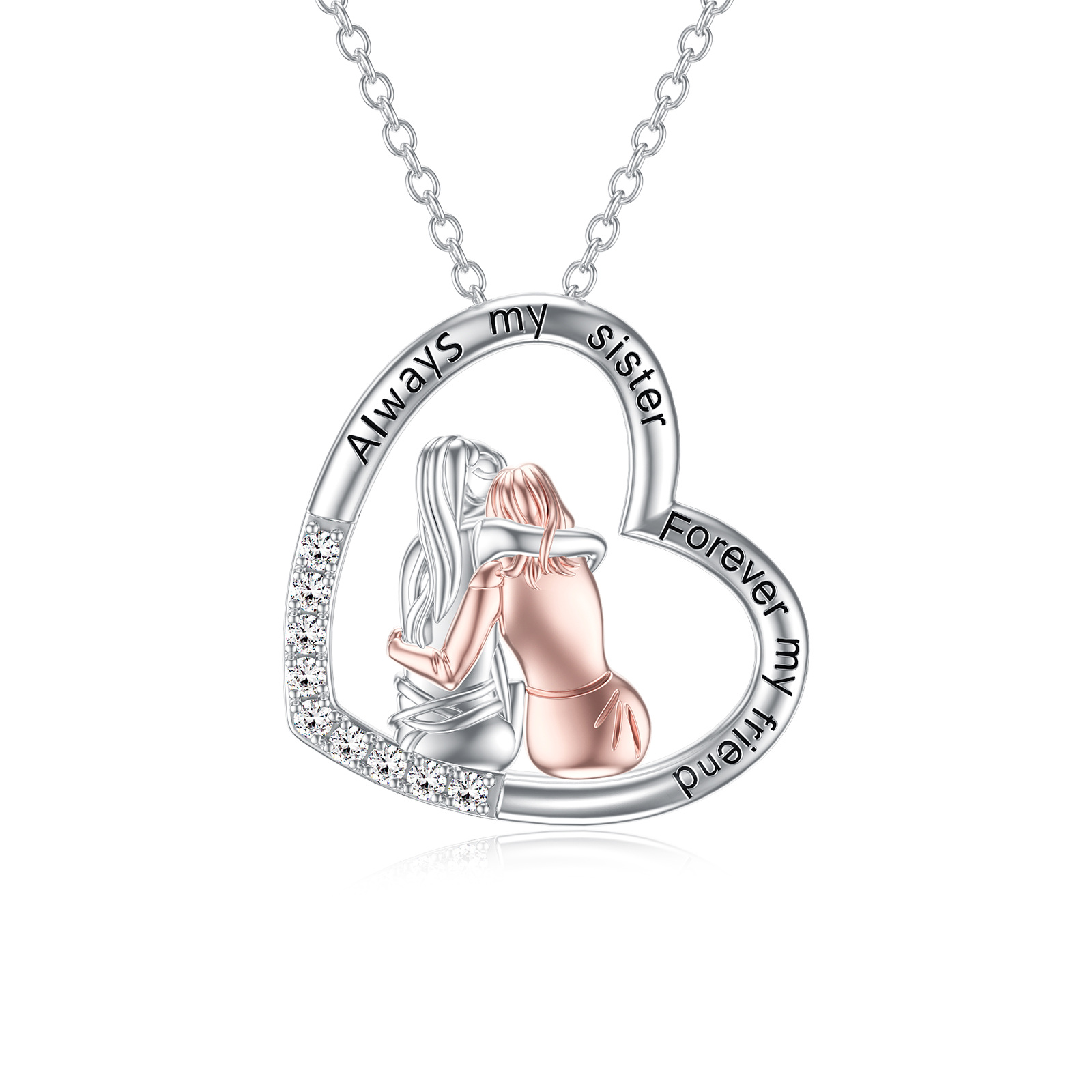 Metal Stone Sisters Gifts from Sister - Two Tone- Two Tone
