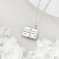 wholesale 925 Sterling Silver Heart-Shaped Moonstone Book Locket Pendant Necklaces Graduation Gifts for Women-0-4