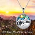 wholesale 925 Sterling Silver Abalone Shell Mountain Pendant Necklace - Nature Inspired s for Women-0-5