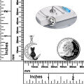 wholesale 925 Sterling Silver Crescent Moon & Black Cat Keepsake Pendant Necklace with Funnel and Fill Tool Set-0-1