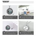 wholesale 925 Sterling Silver Abalone Shell Hummingbird Urn Pendant Necklace for Ashes Memory Keepsake-0-2