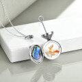 wholesale 925 Sterling Silver Abalone Shell Hummingbird Urn Pendant Necklace for Ashes Memory Keepsake-0-5