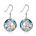 wholesale 925 Sterling Silver Blue Crystal Palm Tree Elephant Drop Earrings for Women Mothers Day Gift-0-0