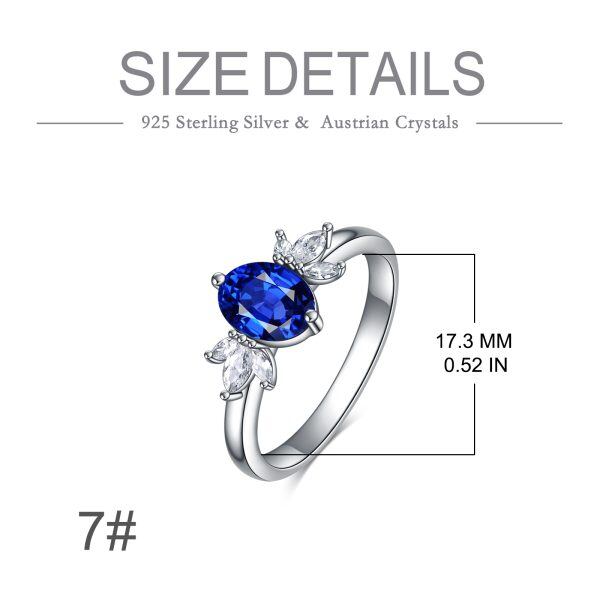 Sterling Silver Blue CZ September Birthstone Rings-1