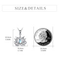 wholesale 925 Sterling Silver Rainbow Moonstone Lotus Flower Pendant Necklace for Women s-0-1