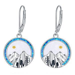 Sterling Silver Mountain Dangle Earrings With Mustard Seed-0