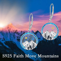wholesale 925 Sterling Silver Mountain Landscape Dangle Earrings with Blue Opal and Gold Accents-0-2