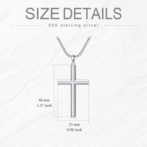 Sterling Silver Ankh Cross Pendant Necklace With Stainless Steel Chain-1