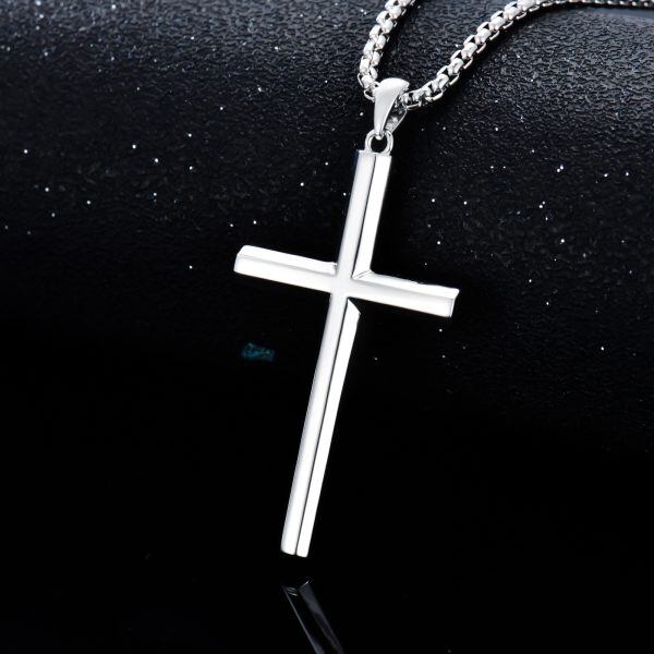 Sterling Silver Ankh Cross Pendant Necklace With Stainless Steel Chain-3