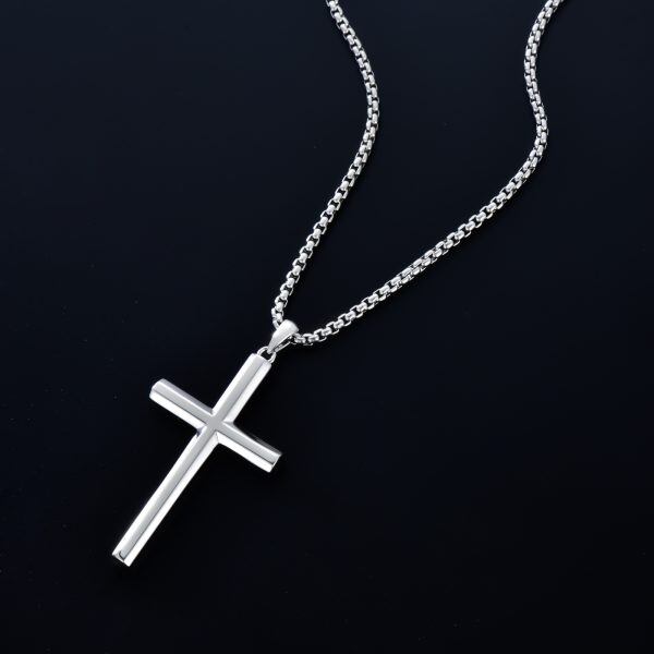 Sterling Silver Ankh Cross Pendant Necklace With Stainless Steel Chain-4