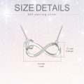wholesale 925 Sterling Silver Infinity Heart with Cubic Zirconia Pendant Necklaces for Women (Length: 43cm-70cm)-0-1