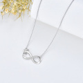 wholesale 925 Sterling Silver Infinity Heart with Cubic Zirconia Pendant Necklaces for Women (Length: 43cm-70cm)-0-4