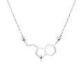 wholesale 925 Sterling Silver Serotonin Molecule Pendant Necklaces Minimalist Chemistry Gifts for Women-0-0