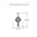 wholesale 925 Sterling Silver Celtic Cross Urn Necklace with Abalone Shell Knot Pendant for Men & Women-0-1