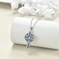 wholesale 925 Sterling Silver Celtic Cross Urn Necklace with Abalone Shell Knot Pendant for Men & Women-0-3