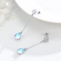 wholesale 925 Sterling Silver Teardrop Moonstone Knot Dangle Earrings for Women and Girls-0-3