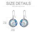 wholesale 925 Sterling Silver Blue Crystal Sun & Moon Drop Earrings for Women - Birthday Gift Ideas-0-1