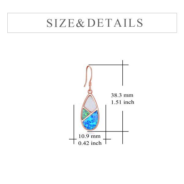 Sterling Silver Opal Spliced Dangle Earrings-1