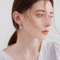 wholesale 925 Sterling Silver Teardrop Opal Drop Earrings with Leverbacks for Women-0-2