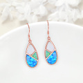 wholesale 925 Sterling Silver Teardrop Opal Drop Earrings with Leverbacks for Women-0-3