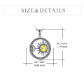 wholesale 925 Sterling Silver Yellow CZ Sun & Moon Couples Pendant Necklaces for Women and Men-0-1