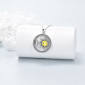 wholesale 925 Sterling Silver Yellow CZ Sun & Moon Couples Pendant Necklaces for Women and Men-0-3