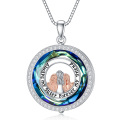 wholesale 925 Sterling Silver Blue Crystal Pendant - Always My Sister Forever My Friend Gift for Women-0-0