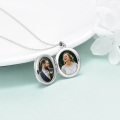 wholesale 925 Sterling Silver Oval Photo Locket Pendant Necklace for Mother Daughter Wife Gift-0-4
