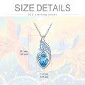 wholesale 925 Sterling Silver Blue Topaz Teardrop Pendant Necklace for Women s-0-1