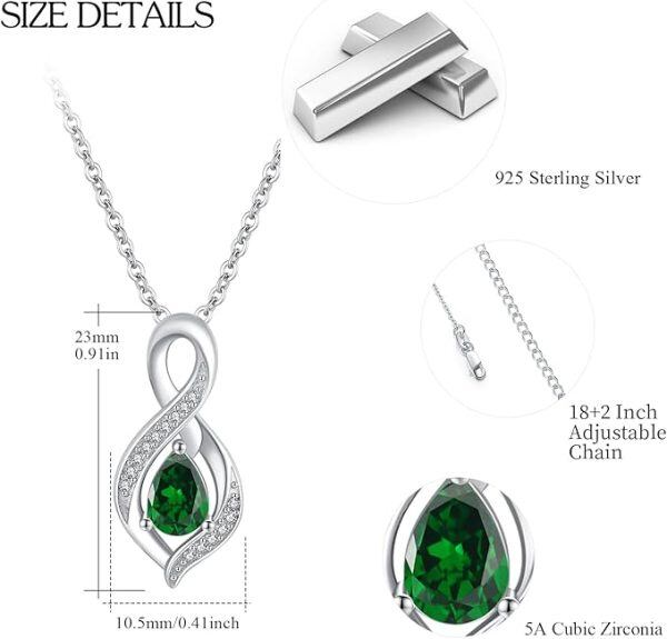 Sterling Silver Infinity May Birthstone Pendant Necklace-1