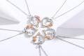 wholesale 925 Sterling Silver & Rose Gold Plated Heart with Rose Flower Initial Pendant Necklace for Women Gifts-0-3
